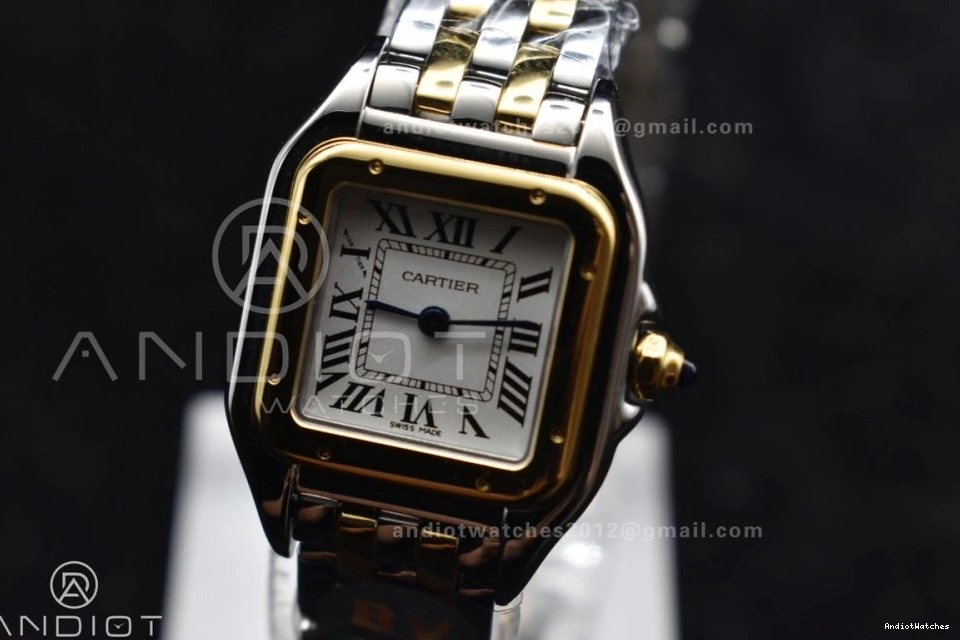YG on 1002 Quartz SS Bracelet Edition 22mm BVF White Dial Ronda YG 1:1 SS Panthère UrbanChic Best 0316